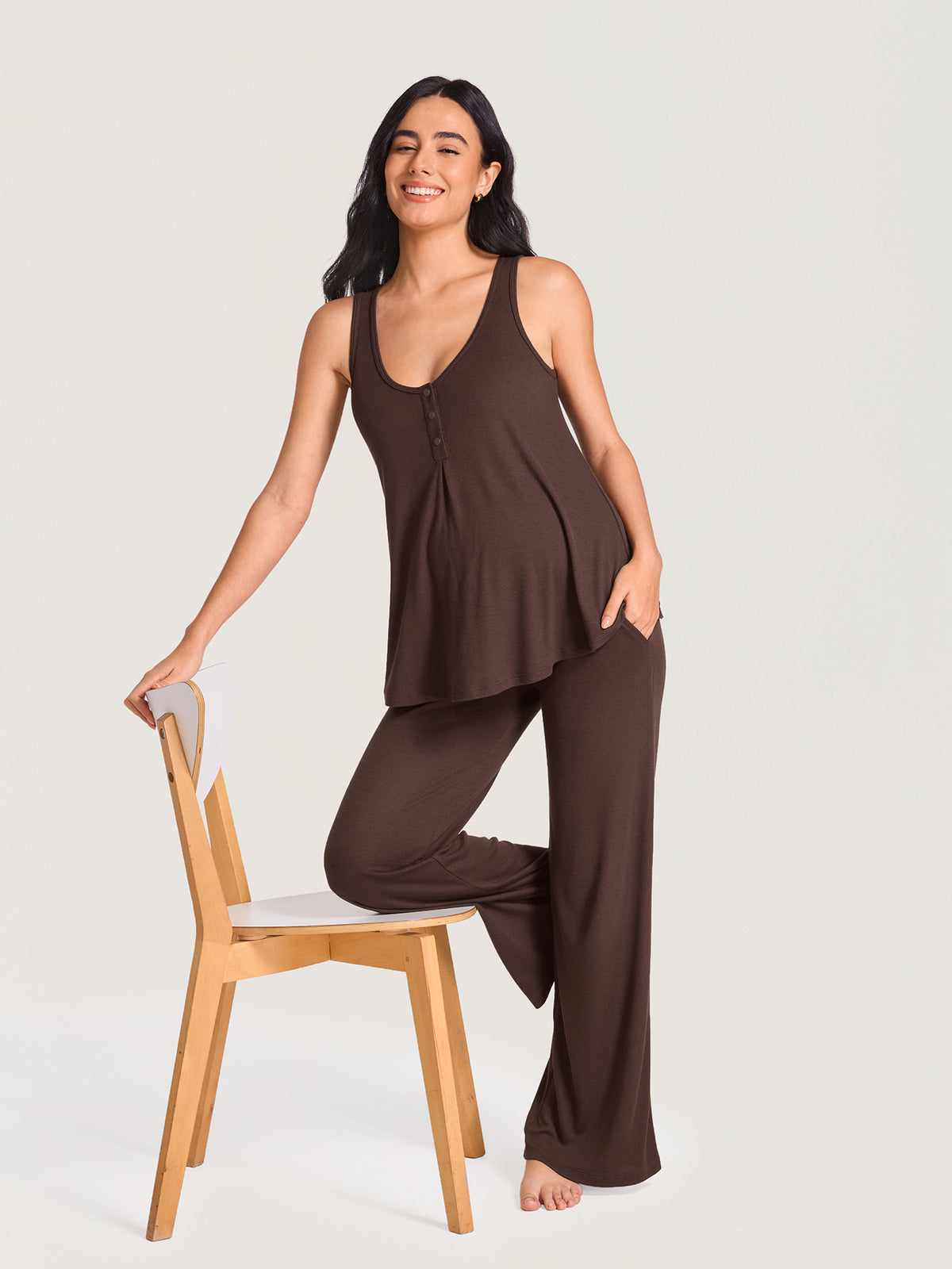 Ribbed Modal Relaxed Maternity Tank Top